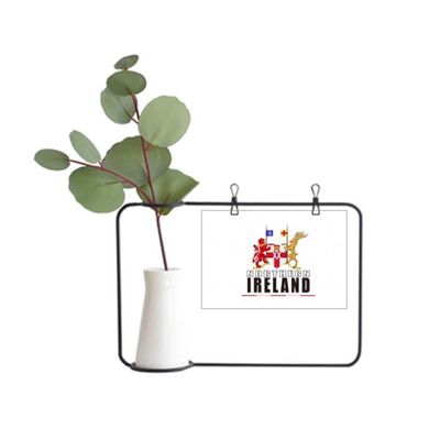 OFFbb-USA Northern Ireland Logo Map Flag Metal Picture Frame Ceramic Vase Decor