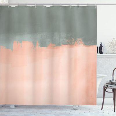 Ambesonne Abstract Shower Curtain, Grunge Street Style Painting Brush Print Ombre Design Illustration, Cloth Fabric Bathroom Decor Set with Hooks, 69" W x 70" L, Dark Sea