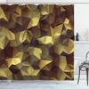 Ambesonne Geometric Shower Curtain, Abstract Style Composition Camouflage Design Angular Polygon Design, Cloth Fabric Bathroom Decor Set with Hooks, 69" W x 75" L, Pastel Yellow view 1