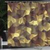 Ambesonne Geometric Shower Curtain, Abstract Style Composition Camouflage Design Angular Polygon Design, Cloth Fabric Bathroom Decor Set with Hooks, 69" W x 75" L, Pastel Yellow view 3