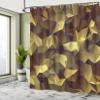 Ambesonne Geometric Shower Curtain, Abstract Style Composition Camouflage Design Angular Polygon Design, Cloth Fabric Bathroom Decor Set with Hooks, 69" W x 75" L, Pastel Yellow view 4
