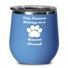 Basset Hound Wine Tumbler Travel Cup Dog Mom Fur Dad Human Belongs to this Pup view 1