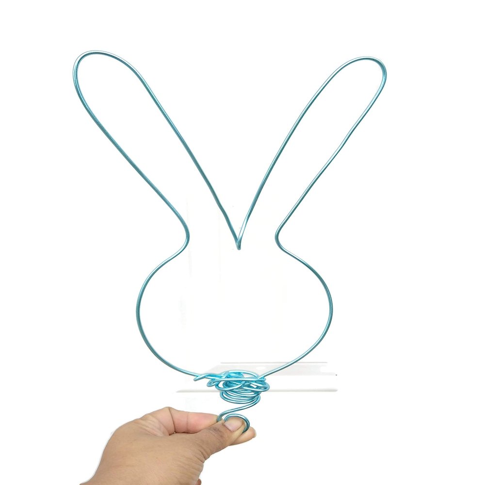 Large Wire Easter Bunny Tree Topper 12 Inches by 6 Inches