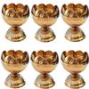 CRAFTSMAN Pack of 4 - Pure Brass Tomato Nanda Diya | Traditional Pooja Diya for Mandir, Home Temple & Festivals | Durable Brass Oil Lamp for Puja, Aarti & Decoration view 2