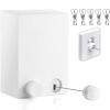 ABHILWY Retractable Clothesline Clothes Line Retracting Outdoor/Indoor, Heavy Duty Stainless Steel Adjustable Drying Rope Wire Dryer with ABS case+Aluminum, Self Adhesive Wall Mount 13.8 Feets White view 1