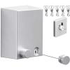 ABHILWY Retractable Clothesline Clothes Line Retracting Outdoor/Indoor, Heavy Duty Stainless Steel Adjustable Drying Rope Wire Dryer with ABS case+Aluminum, Self Adhesive Wall Mount 13.8 Feets Silver view 1