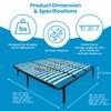 Boyd Sleep 14" High Metal Platform Bed Frame with Wood Slat Support, Adjustable Lumbar Zone from Firm to Plush, No Box Spring Required, Easy Assembly, Under Bed Storage Space, Full view 3