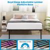 Boyd Sleep 14" High Metal Platform Bed Frame with Wood Slat Support, Adjustable Lumbar Zone from Firm to Plush, No Box Spring Required, Easy Assembly, Under Bed Storage Space, Full view 4