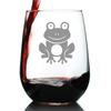 Bevvee Happy Frog - Stemless Wine Glass - Themed Gifts and Decor for Frog Lovers - Large 17 Oz view 1
