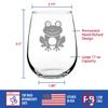 Bevvee Happy Frog - Stemless Wine Glass - Themed Gifts and Decor for Frog Lovers - Large 17 Oz view 4