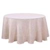 120-Inch Blush Round Premium Polyester Faux Burlap Tablecloth Wedding Reception Party Events Dining Catering Decorations view 1