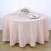 120-Inch Blush Round Premium Polyester Faux Burlap Tablecloth Wedding Reception Party Events Dining Catering Decorations view 2