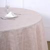 120-Inch Blush Round Premium Polyester Faux Burlap Tablecloth Wedding Reception Party Events Dining Catering Decorations view 3