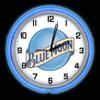 ELG Companies LLC 19" Blue Moon Beer Sign Neon Clock, Two Neon Tubes, Blue Outside Tube view 1