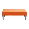 CLGTY Velvet Bench Cover Stretch, Non Slip Soft Bench Slipcover Removable Washable Furniture Protector for Living Room, Kitchen, Bedroom-Orange-Universal view 1