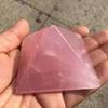 MOKACRYSTAL 55-60mm Natural Pink Rose Quartz Energy Pyramid Healing Crystal Gemstone Chakra Pyramids 1pc view 2