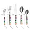 ANNOVA Silverware Set 20 Pieces Cutlery Stainless Steel Colorful Fun Handle Flatware Service for 4 - Dinner Knife, Dinner Fork, Salad fork, Dinner Spoon, Dessert Spoon (Puka Dots, 20 Pieces) view 3