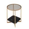 2-Layer Coffee Table, Bedside Table, Marble+Iron+Glass, Small Round Table, Dining Table, Mini Tea Table, Decorative Table (Size : 5260cm) view 1