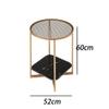 2-Layer Coffee Table, Bedside Table, Marble+Iron+Glass, Small Round Table, Dining Table, Mini Tea Table, Decorative Table (Size : 5260cm) view 2