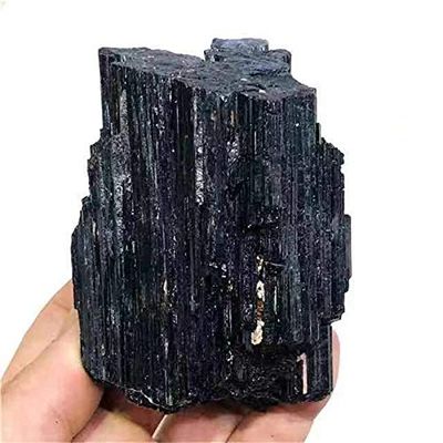 MOKACRYSTAL 130g-150g Natural raw Quartz Crystals Healing Stones Crystal Black Tourmaline 1pc