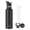 Arslo Stainless Steel Double Wall Water Bottles 25 Ounce, Vacuum Insulated Bottle With Straw Lid, Insulated Water Bottle Keeps Water Cold for 24 Hours, Hot for 12 Hours, Hiking, Sports view 1