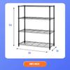 36" L14" W54" H Commercial Wire Shelving Unit Metal Shelf with 4 Tier Adjustable Layer Rack Strong Steel for Restaurant Garage Pantry Kitchen GarageBlack view 3