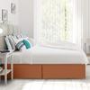 600 Thread Count 100% Cotton 1PC Tailored Pleated Bed Skirt Dust Ruffle Bed Skirt Never Lift Your Mattress Classic 18Drop Length Pleated Styling,Rust/Split Cal-King view 3