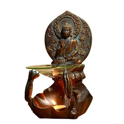 Aromatherapy Furnace Resin Tea Light Candle Holder Essential Oil Burner Aroma Supplies for Home Buddha Hall Buddhist Temple Decor Crafts Gifts