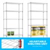 30" L14" W60" H Wire Shelving Unit Commercial Metal Shelf with 5 Tier Casters Adjustable Layer Rack Strong Steel for Restaurant Garage Pantry Kitchen GarageChrome view 4