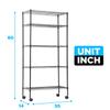 30" L14" W60" H Wire Shelving Unit Metal Shelf with 5 Tier Casters Adjustable Layer Rack Strong Steel for Restaurant Garage Pantry Kitchen GarageBlack view 2