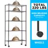 30" L14" W60" H Wire Shelving Unit Metal Shelf with 5 Tier Casters Adjustable Layer Rack Strong Steel for Restaurant Garage Pantry Kitchen GarageBlack view 4