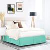 600 Thread Count 100% Cotton 1PC Tailored Pleated Bed Skirt Dust Ruffle Bed Skirt Never Lift Your Mattress Classic 18Drop Length Pleated Styling,Aqua/Split Queen view 1