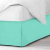 600 Thread Count 100% Cotton 1PC Tailored Pleated Bed Skirt Dust Ruffle Bed Skirt Never Lift Your Mattress Classic 18Drop Length Pleated Styling,Aqua/Split Queen view 2