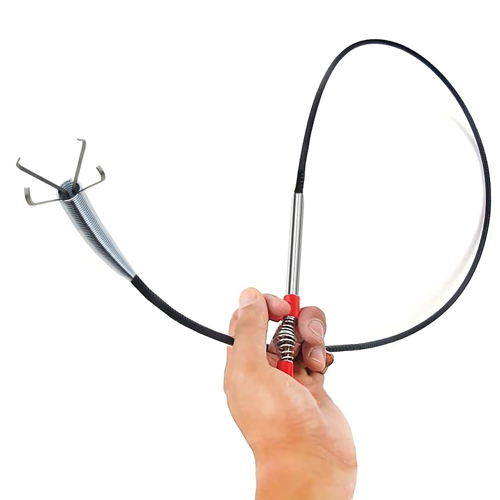 Drain Snake, Drain Clog Remover - Gutter Cleaning Tools Drain Cleaner for Toilet Sewer Shower Kitchen Bathroom Tub Clogged Drains Opener Cleaning Tool, Flexible Grabber Claw Pick Up Reacher (35 inch)