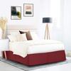 600 Thread Count 100% Cotton 1PC Tailored Pleated Bed Skirt Dust Ruffle Bed Skirt Never Lift Your Mattress Classic 18Drop Length Pleated Styling,Burgundy/Split King view 1