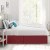 600 Thread Count 100% Cotton 1PC Tailored Pleated Bed Skirt Dust Ruffle Bed Skirt Never Lift Your Mattress Classic 18Drop Length Pleated Styling,Burgundy/Split King view 3