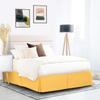 600 Thread Count 100% Cotton 1PC Tailored Pleated Bed Skirt Dust Ruffle Bed Skirt Never Lift Your Mattress Classic 18Drop Length Pleated Styling,Yellow/Split Cal-King view 1