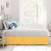 600 Thread Count 100% Cotton 1PC Tailored Pleated Bed Skirt Dust Ruffle Bed Skirt Never Lift Your Mattress Classic 18Drop Length Pleated Styling,Yellow/Split Cal-King view 3