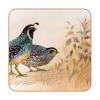 6 PCS Premium Leather Coasters for Drinks - Heat Resistant Drink Coaster - Protect Furniture from Stains Water Rings and Damage - Watercolor Common Quails view 2