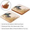 6 PCS Premium Leather Coasters for Drinks - Heat Resistant Drink Coaster - Protect Furniture from Stains Water Rings and Damage - Watercolor Common Quails view 3