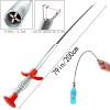 Drain Snake, Drain Clog Remover - Gutter Cleaning Tools Drain Cleaner for Toilet Sewer Shower Kitchen Bathroom Tub Clogged Drains Opener Cleaning Tool, Flexible Grabber Claw Pick Up Reacher (79 inch) view 2
