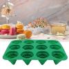 12 Grids Silicone Cake Mold, Christmas Tree Shape Muffin Cupcake Nonstick Pan Diy Baking Tool for Home - 13.8x10.4x3.3in(Green) view 2