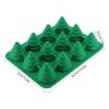 12 Grids Silicone Cake Mold, Christmas Tree Shape Muffin Cupcake Nonstick Pan Diy Baking Tool for Home - 13.8x10.4x3.3in(Green) view 3