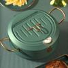 Cabilock Nonstick Frying Pot with Thermometer Oil Drip Drainer Rack Mini Deep Fryer for Kitchen for Cooking French Fries Chicken Fish More view 3
