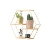 Cabilock Wall Mounted Shelves Floating Shelves Hanging Rack Shelf Rustic Flower Vase Hexagon Hive Wall Bracket for Living Room Bedroom Bathroom Kitchen Office Decorations 49 x 49 x 13 cm Metal Shelf view 1