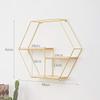 Cabilock Wall Mounted Shelves Floating Shelves Hanging Rack Shelf Rustic Flower Vase Hexagon Hive Wall Bracket for Living Room Bedroom Bathroom Kitchen Office Decorations 49 x 49 x 13 cm Metal Shelf view 3