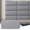 Art3d Peel and Stick Headboard for Full and Queen in Grey, Pack of 9 Panels Sized 9.84" x 23.62", 3D Soundproof Wall Panels, Upholstered Wall Panel view 1