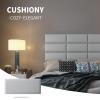 Art3d Peel and Stick Headboard for Full and Queen in Grey, Pack of 9 Panels Sized 9.84" x 23.62", 3D Soundproof Wall Panels, Upholstered Wall Panel view 3