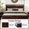 Allewie Queen Size Platform Bed Frame with Wooden Headboard and Footboard, Heavy Duty 12 Metal Slats Support, No Box Spring Needed, Under-Bed Storage, Noise Free, Easy Assembly, Mahogany view 4