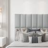 Art3d Peel and Stick Headboard for Twin in Grey, Pack of 4 Panels Sized 9.85" x 23.62", 3D Wall Panel, Upholstered view 2